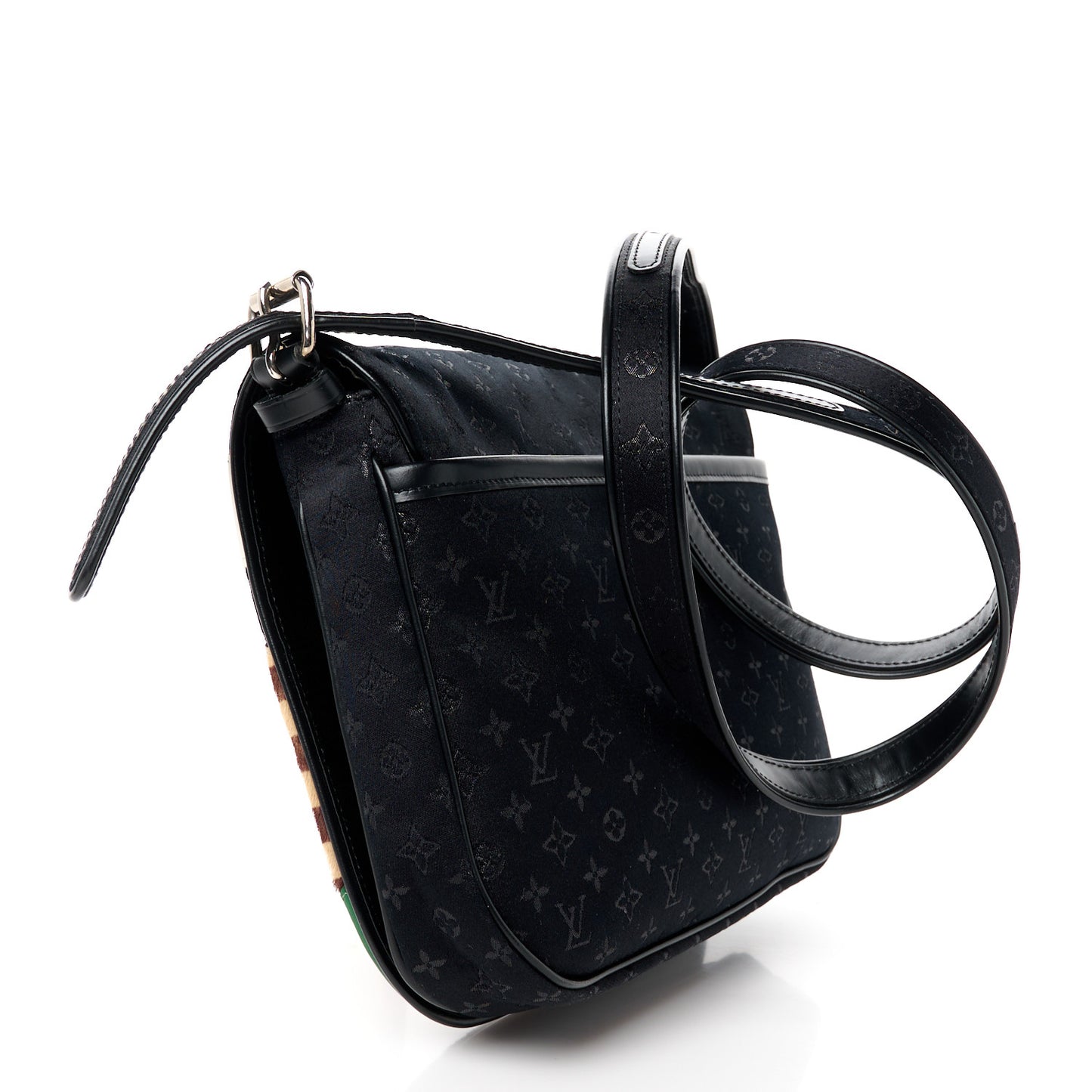 Satin Mini Monogram Conte De Fees Patchwork Musette Black
