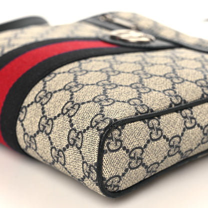 Gucci GG Supreme Monogram Textured Dollar Calfskin Web Small Ophidia Messenger Bag Beige Blue 7 of 7