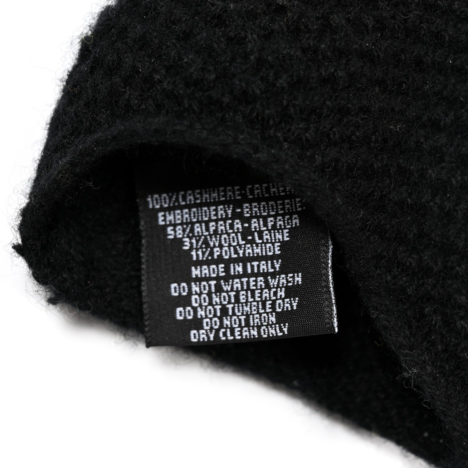 Chanel Wool Cashmere Knit Fingerless Gloves Black 3 of 3