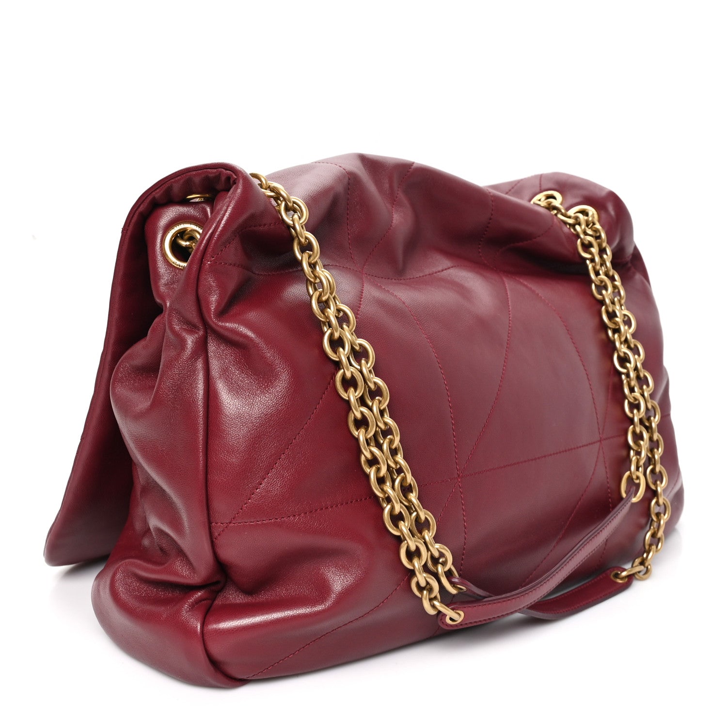 Saint Laurent Lambskin Matelasse Monogram Large Jamie 4.3 New Dark Bordeaux 3 of 10