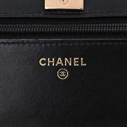 Chanel Lambskin Quilted Trendy CC Wallet On Chain WOC Black 6 of 12