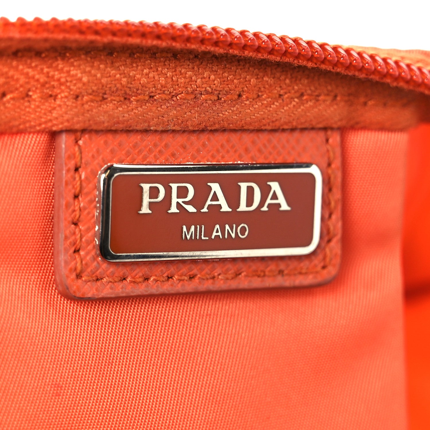Prada Nylon Vela Cosmetic Pouch Orange 1795269 – FASHIONPHILE