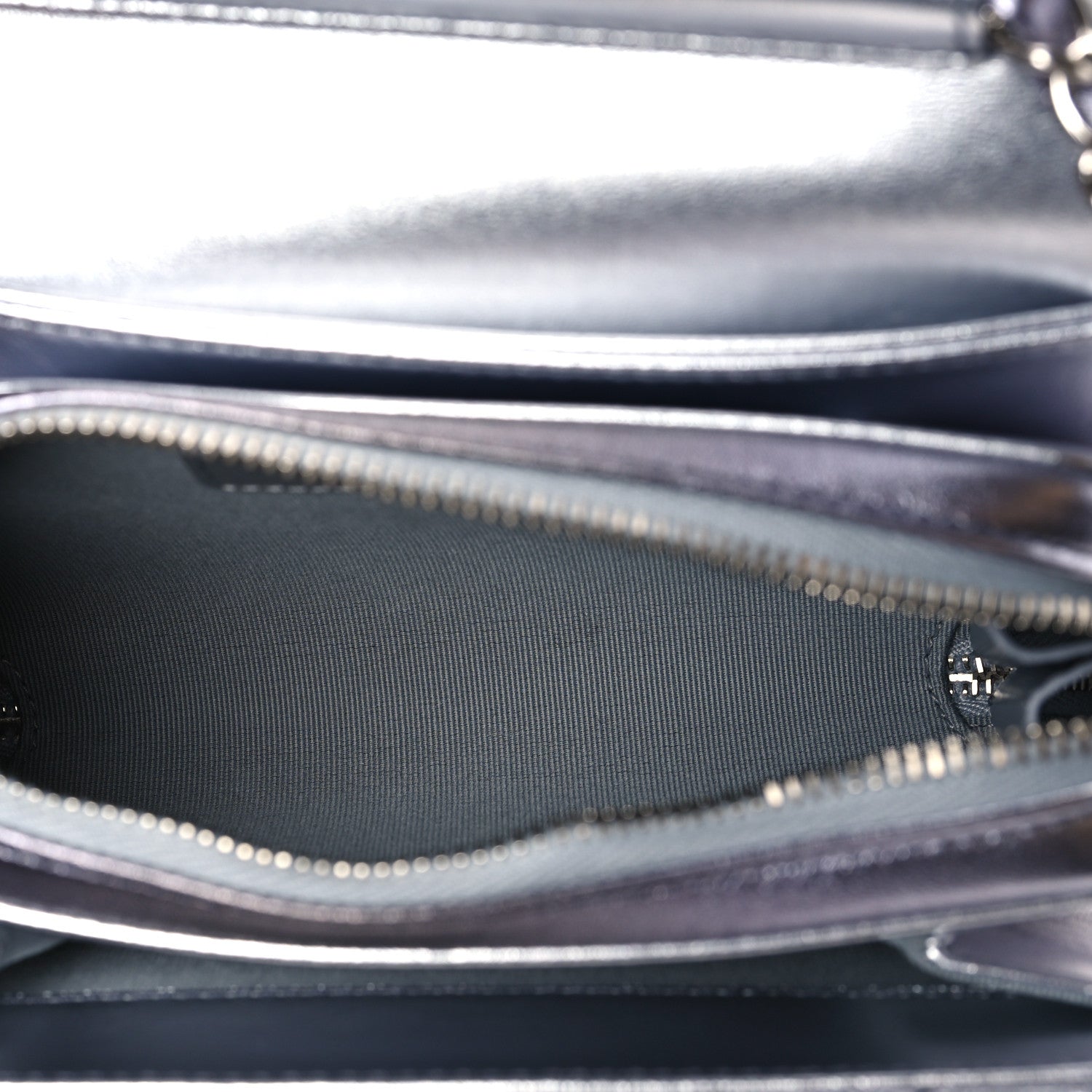 Chanel Metallic Lambskin Like A Wallet Flap Silvery Black 5 of 9