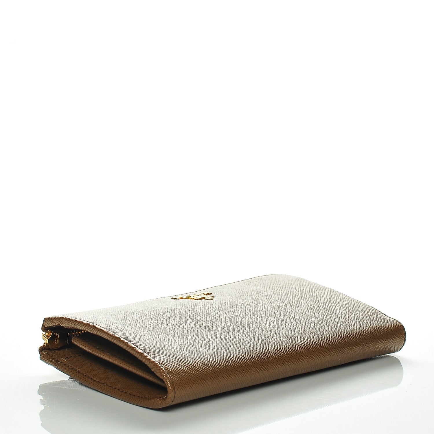 Prada Saffiano Metal Zip Around Wallet Cannella 4 of 6