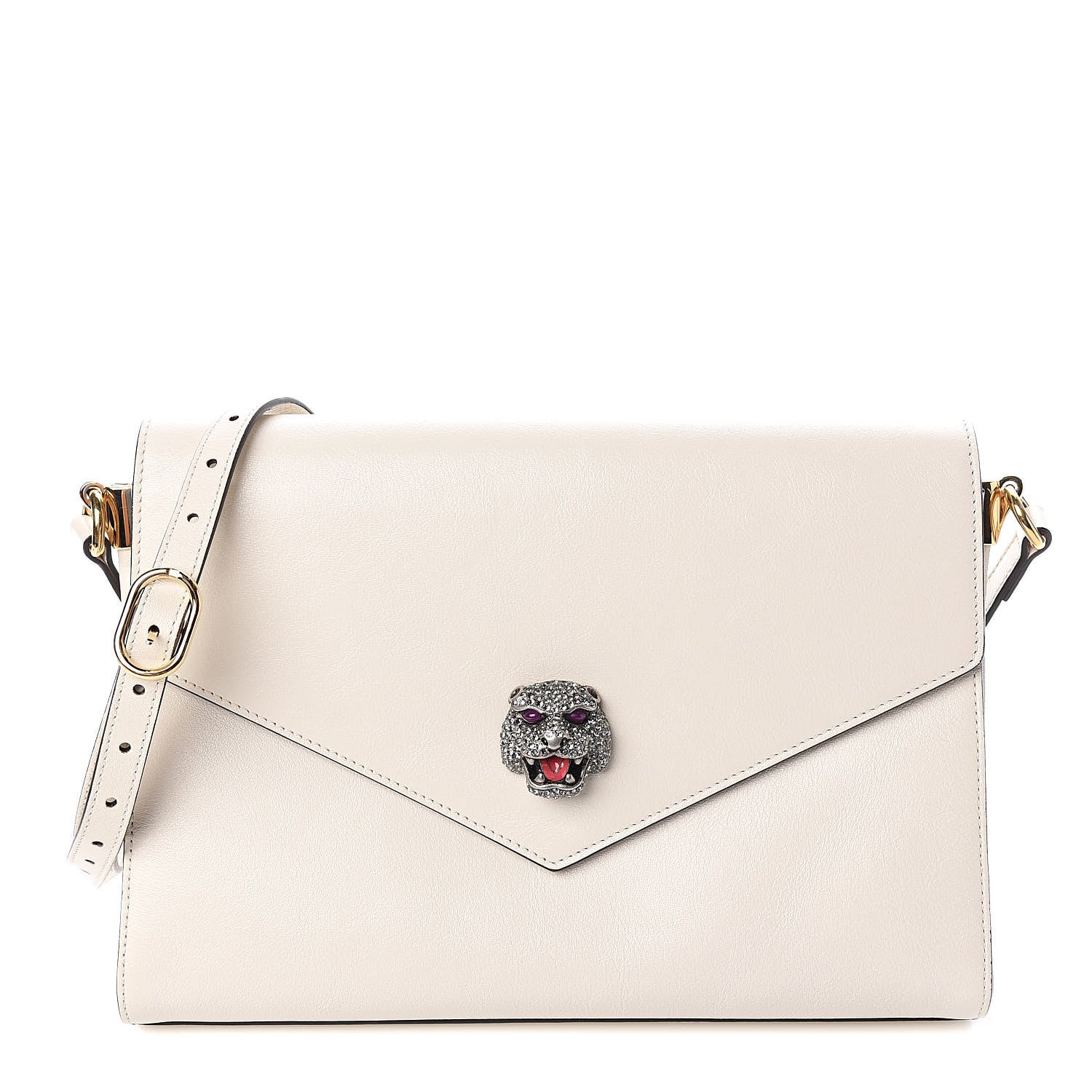 Gucci Calfskin Animalier Medium Shoulder Bag White 1 of 10