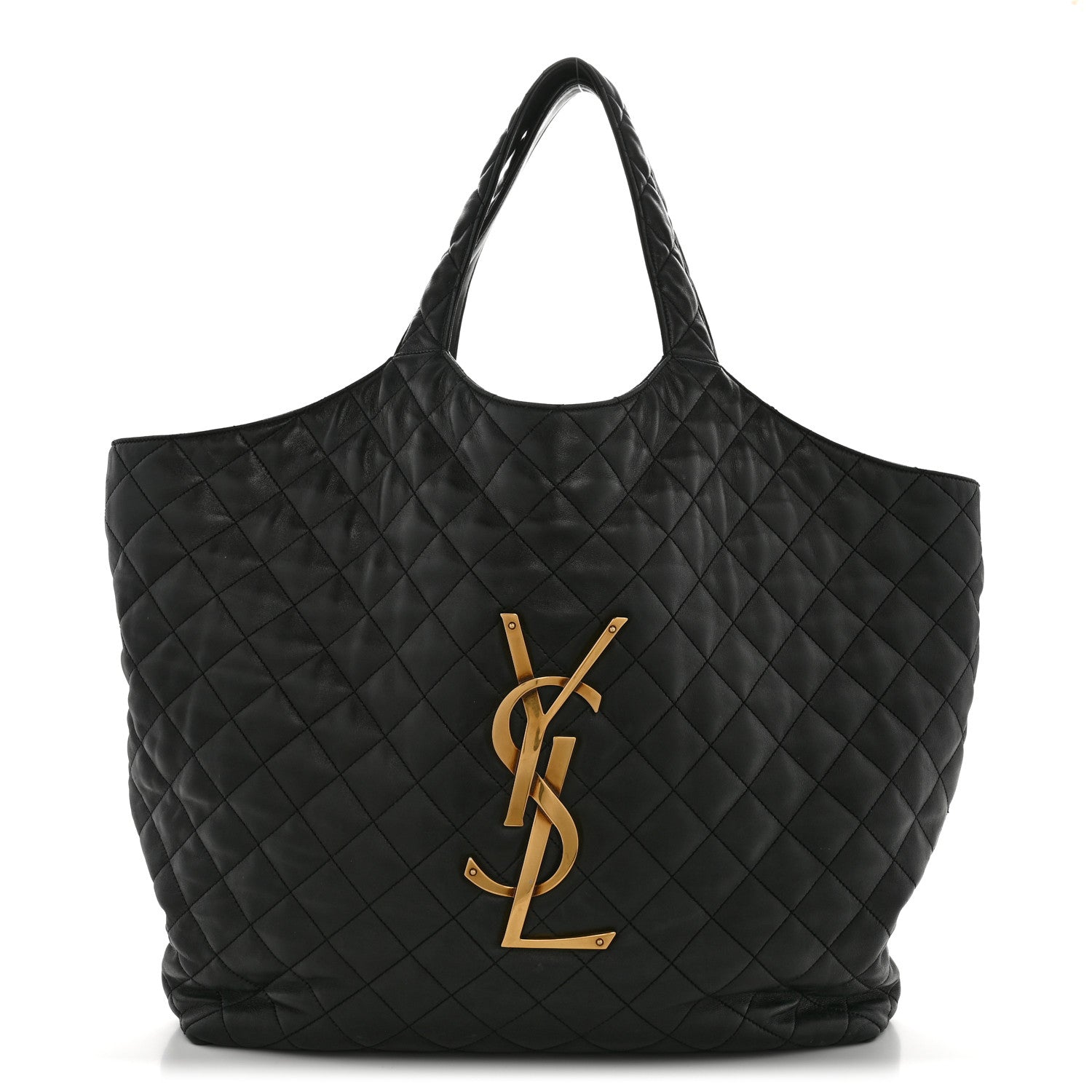 Saint Laurent Lambskin Quilted Maxi Icare Shopping Tote Black 1 of 18
