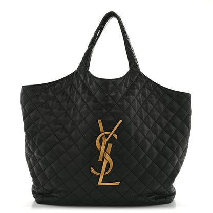 Saint Laurent Lambskin Quilted Maxi Icare Shopping Tote Black 1 of 18