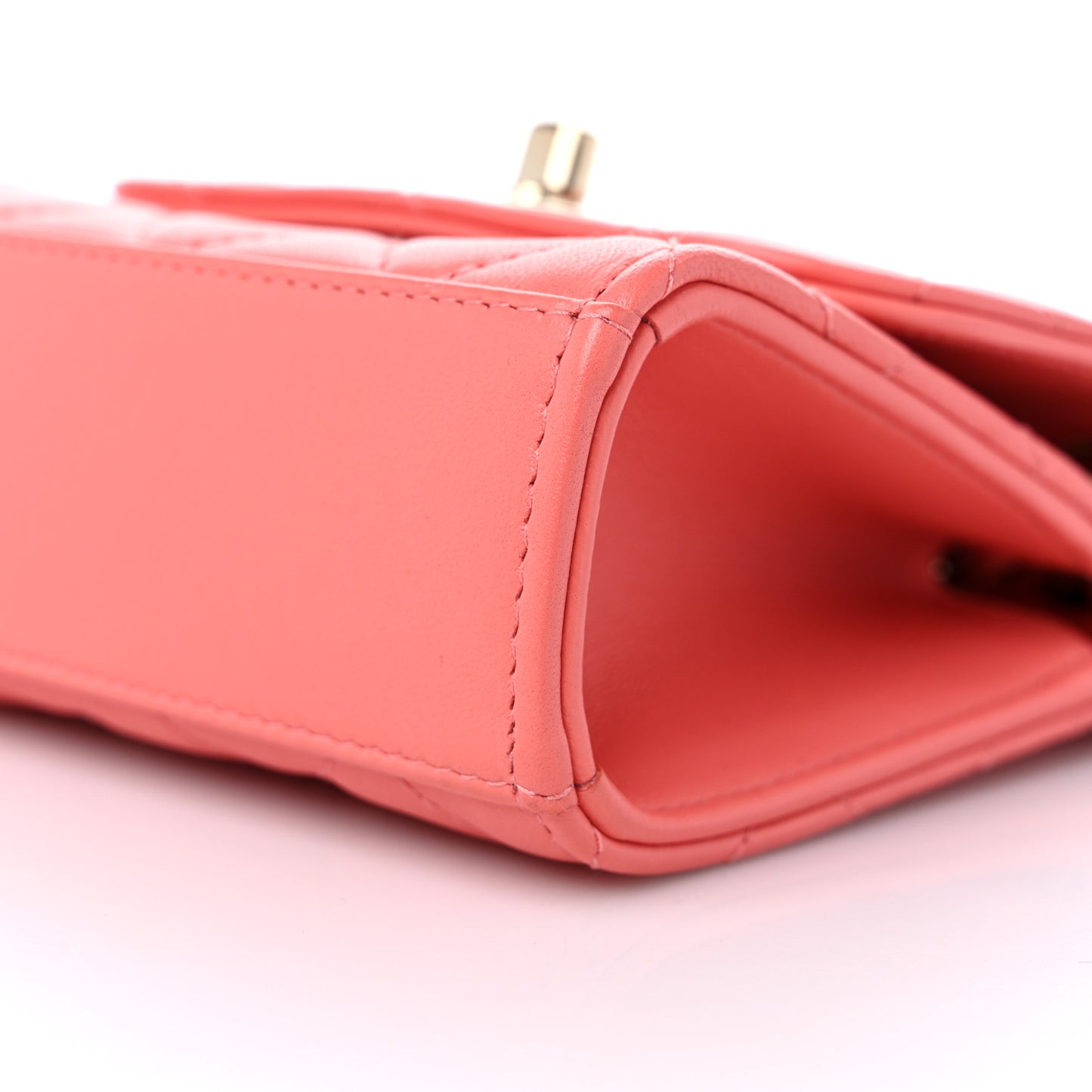 Lambskin Quilted Mini Trendy CC Clutch With Chain Coral Pink