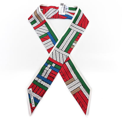 Hermes Silk Tresses H Twilly Rouge White Vert 1 of 3
