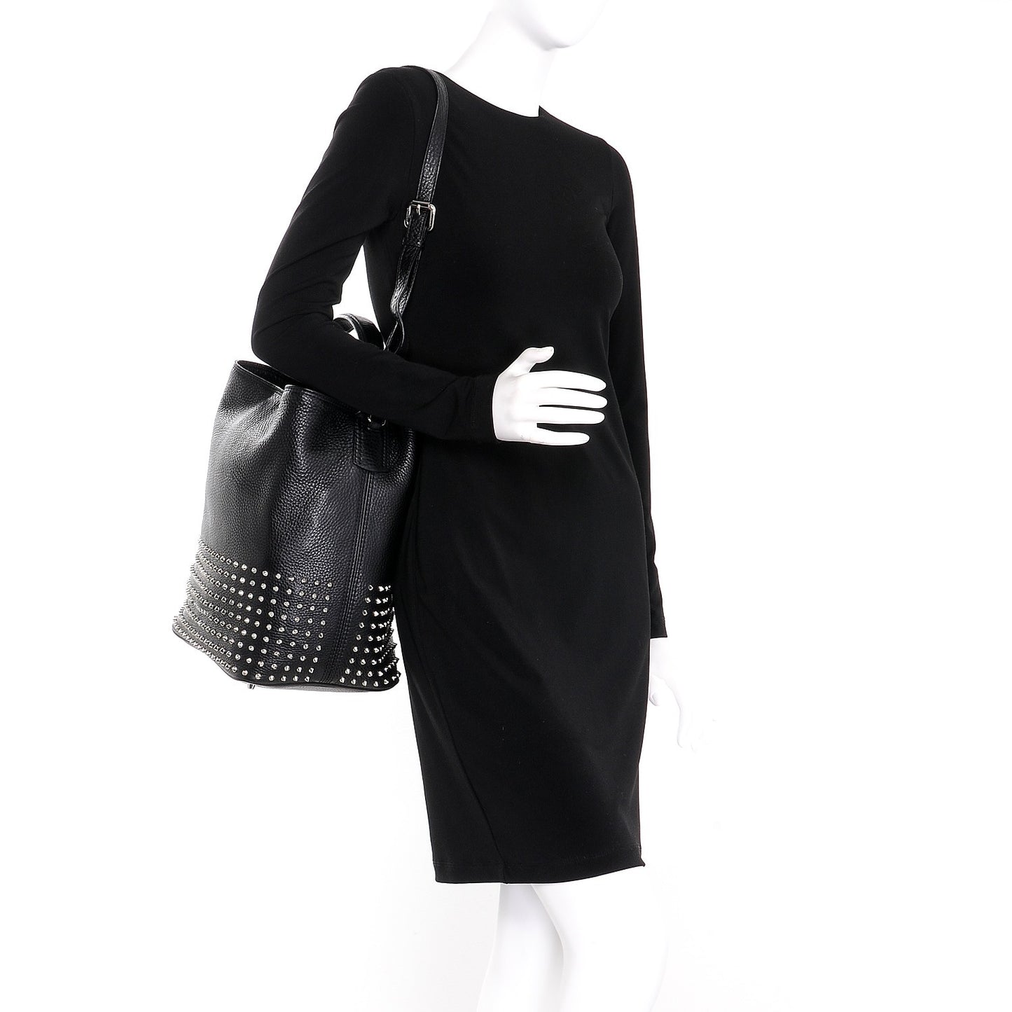 Calfskin Studded Medium Susanna Hobo Black