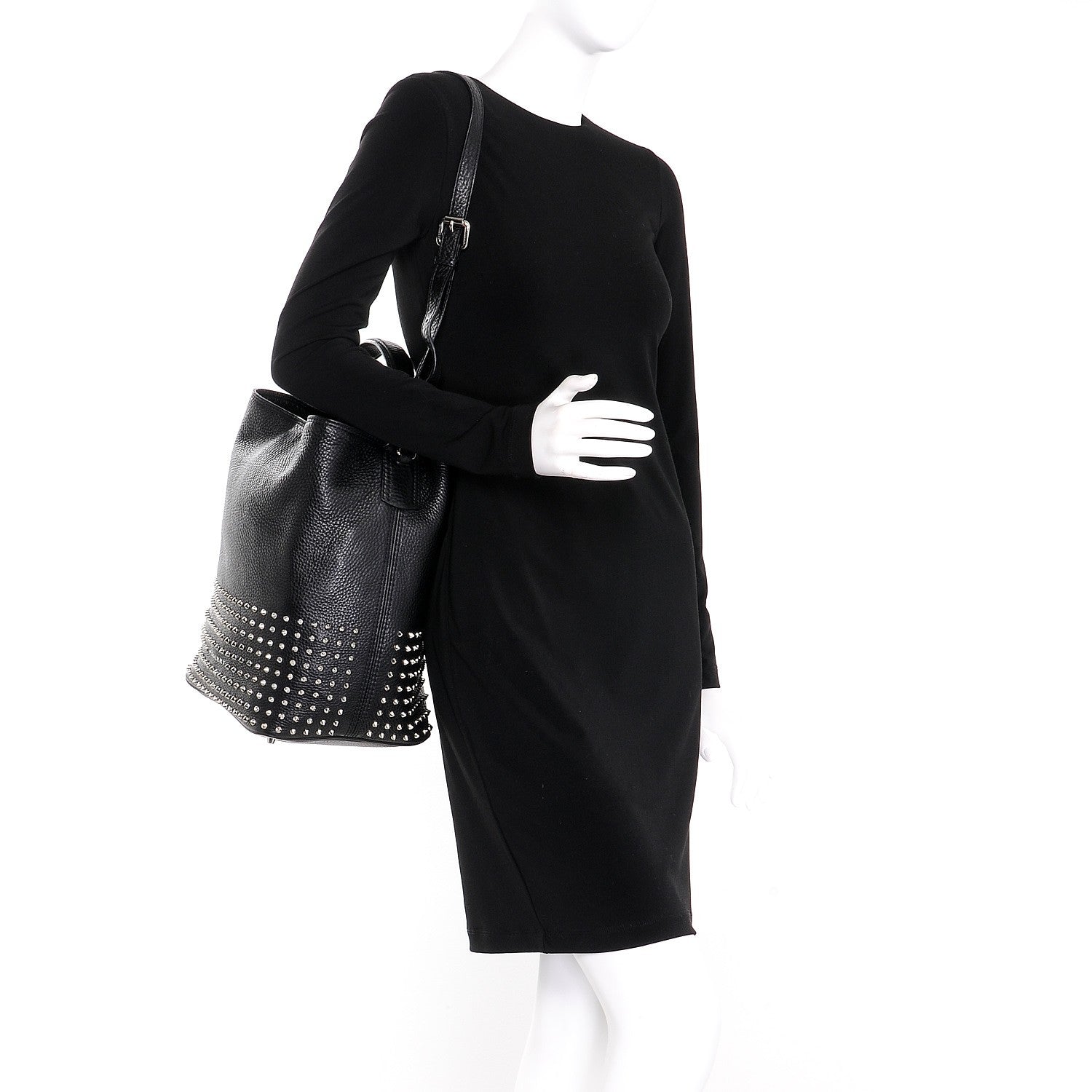 Burberry Calfskin Studded Medium Susanna Hobo Black 2 of 8