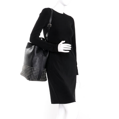 Burberry Calfskin Studded Medium Susanna Hobo Black 2 of 8