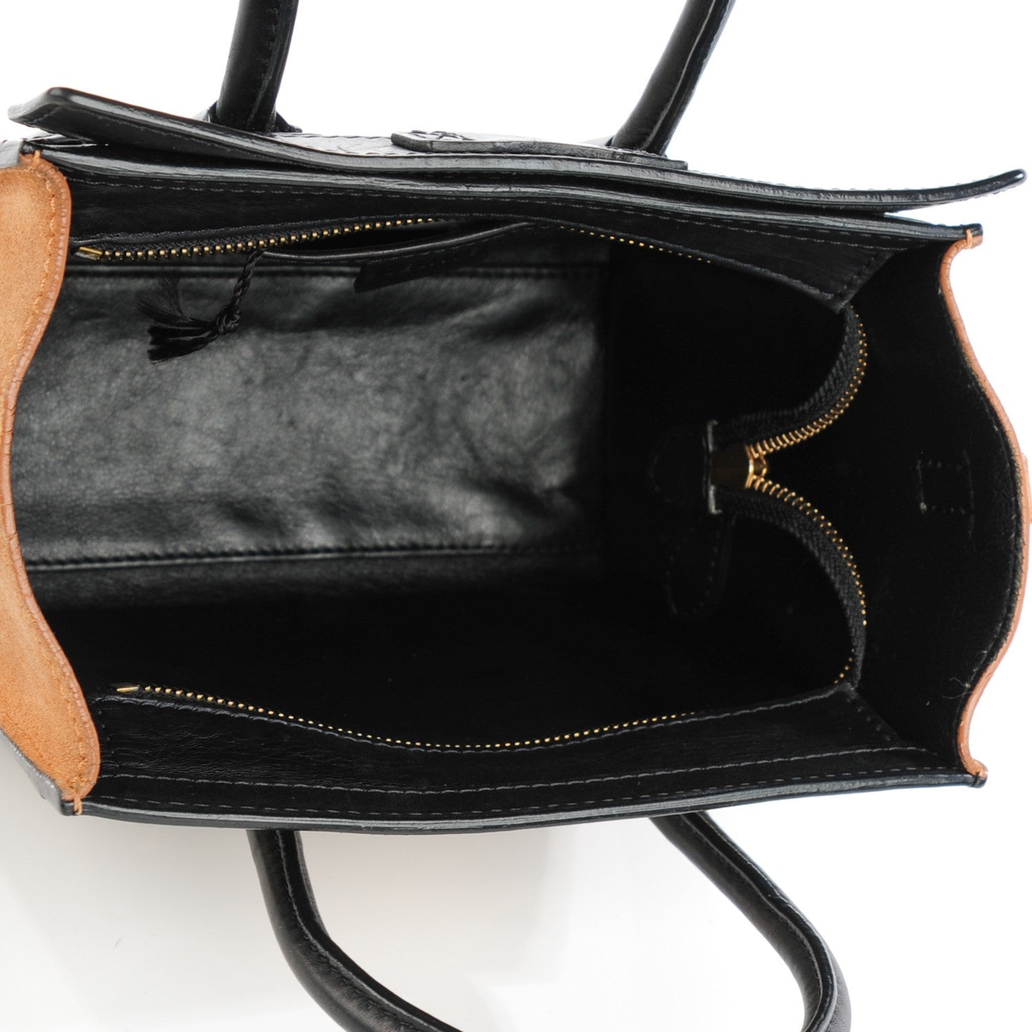 Celine Satin Calfskin Calfskin Suede Nano Tri-Color Luggage Seashell 5 of 8