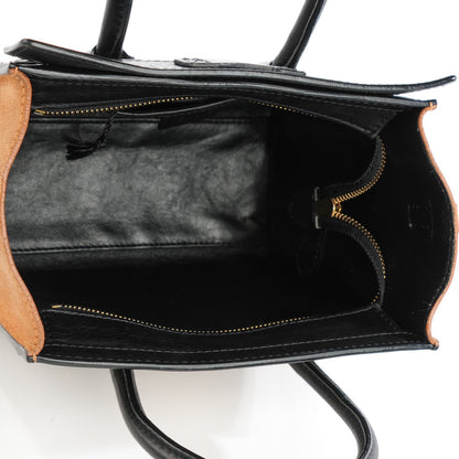 Celine Satin Calfskin Calfskin Suede Nano Tri-Color Luggage Seashell 5 of 8