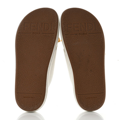 Fendi Vitello Womens Fendigraphy Slide Sandals 36 White Ice 5 of 11