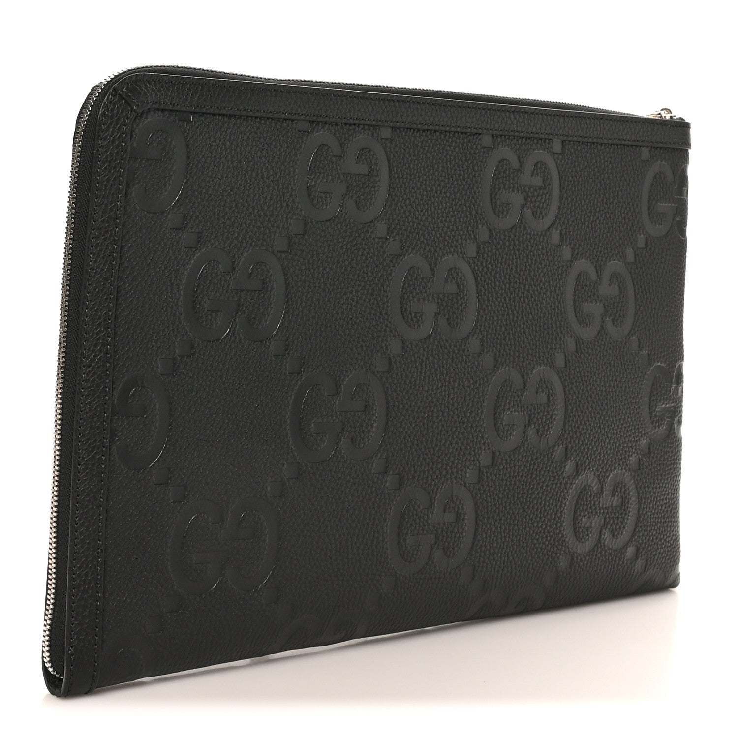 Gucci Piuma Calfskin Jumbo GG Embossed Document Case Black 3 of 7