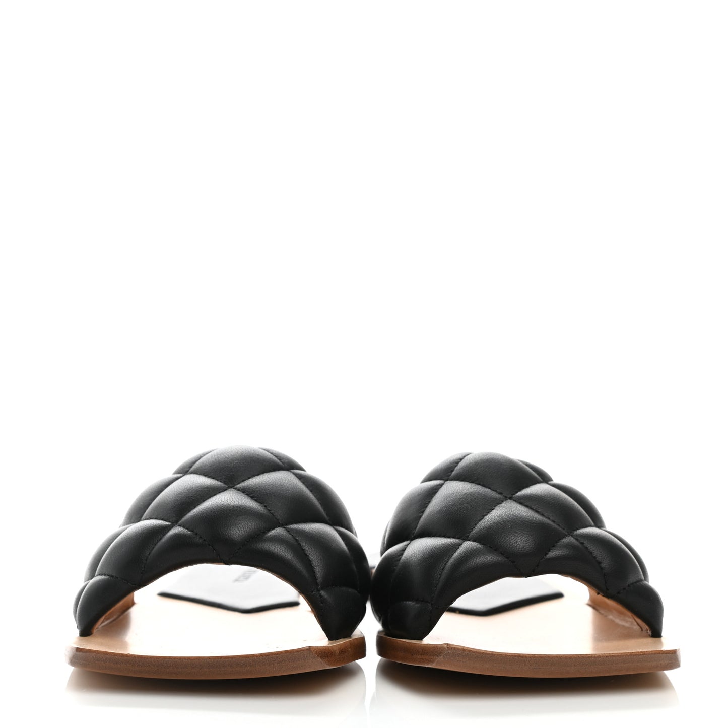Nappa Matelasse Padded Flat Sandals 37.5 Black