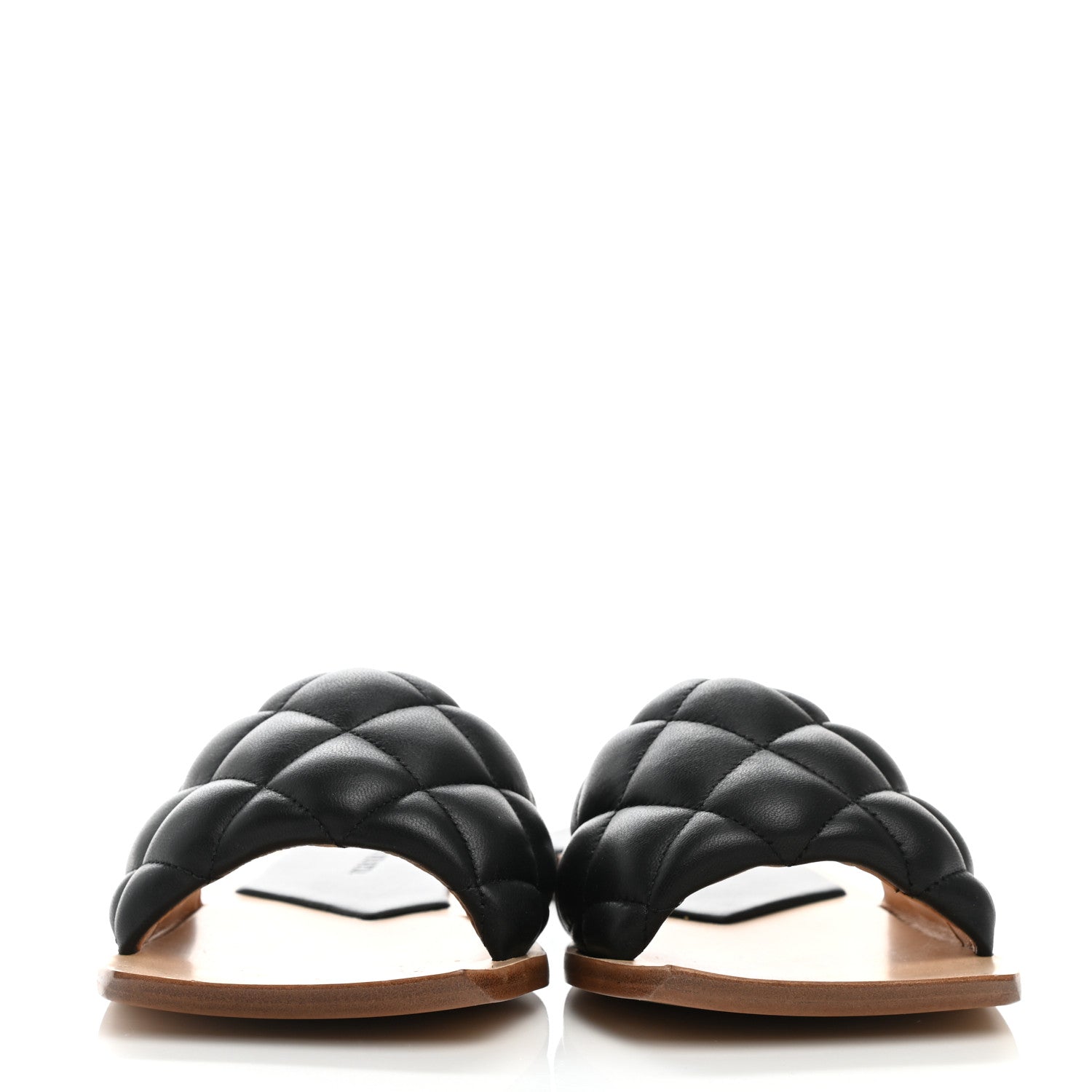 Bottega Veneta Nappa Matelasse Padded Flat Sandals 37.5 Black 2 of 7