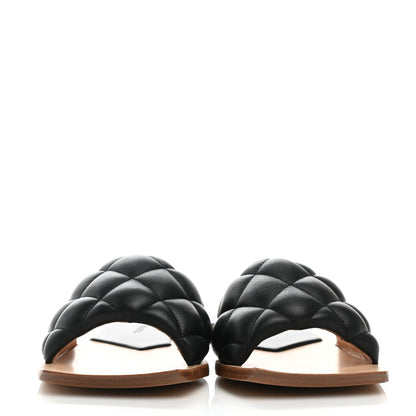 Bottega Veneta Nappa Matelasse Padded Flat Sandals 37.5 Black 2 of 7