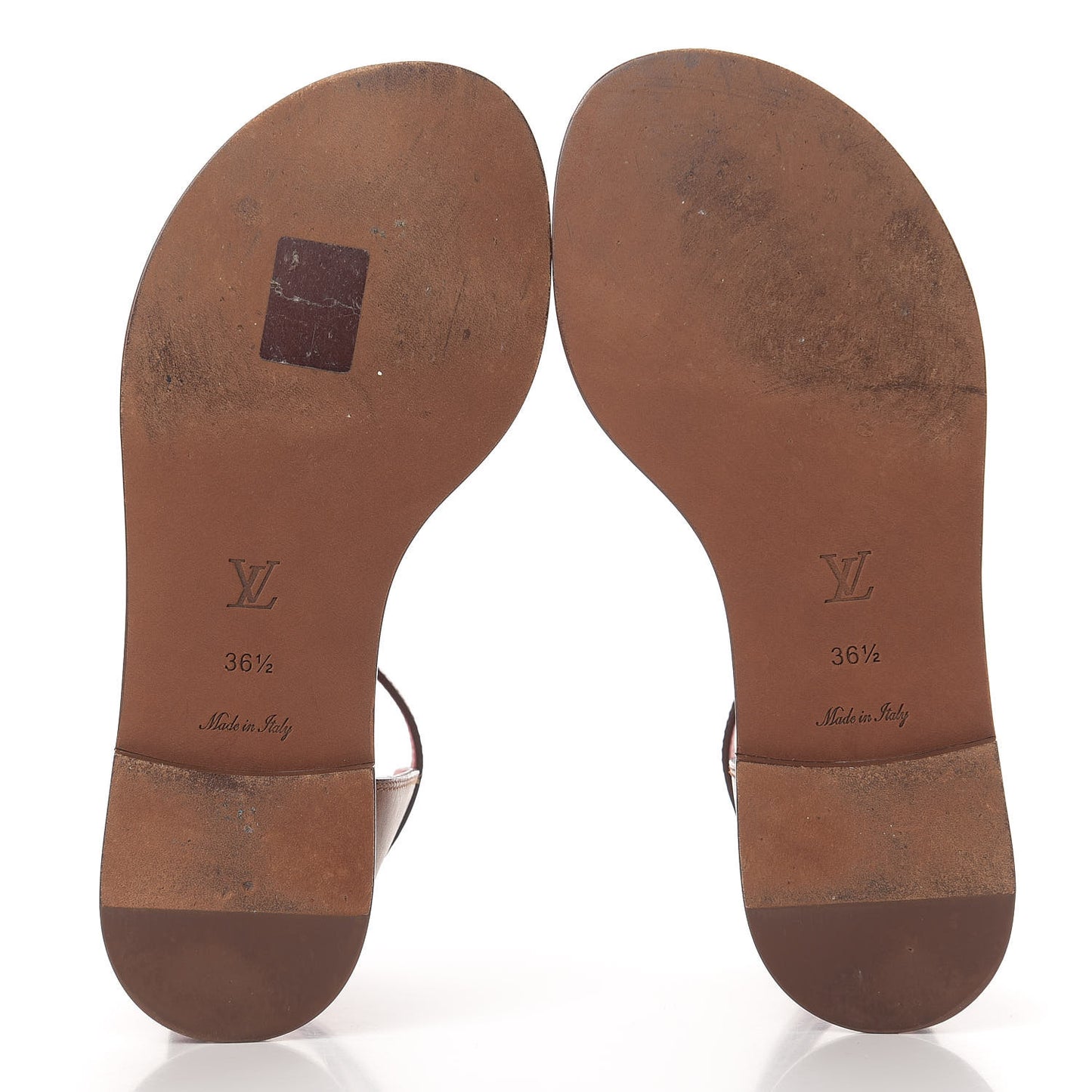 Calfskin Monogram Ocean Drive Flat Sandals 36.5 Cognac