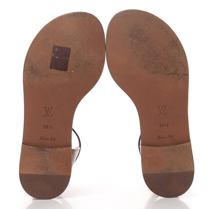 Louis Vuitton Calfskin Monogram Ocean Drive Flat Sandals 36.5 Cognac 6 of 11