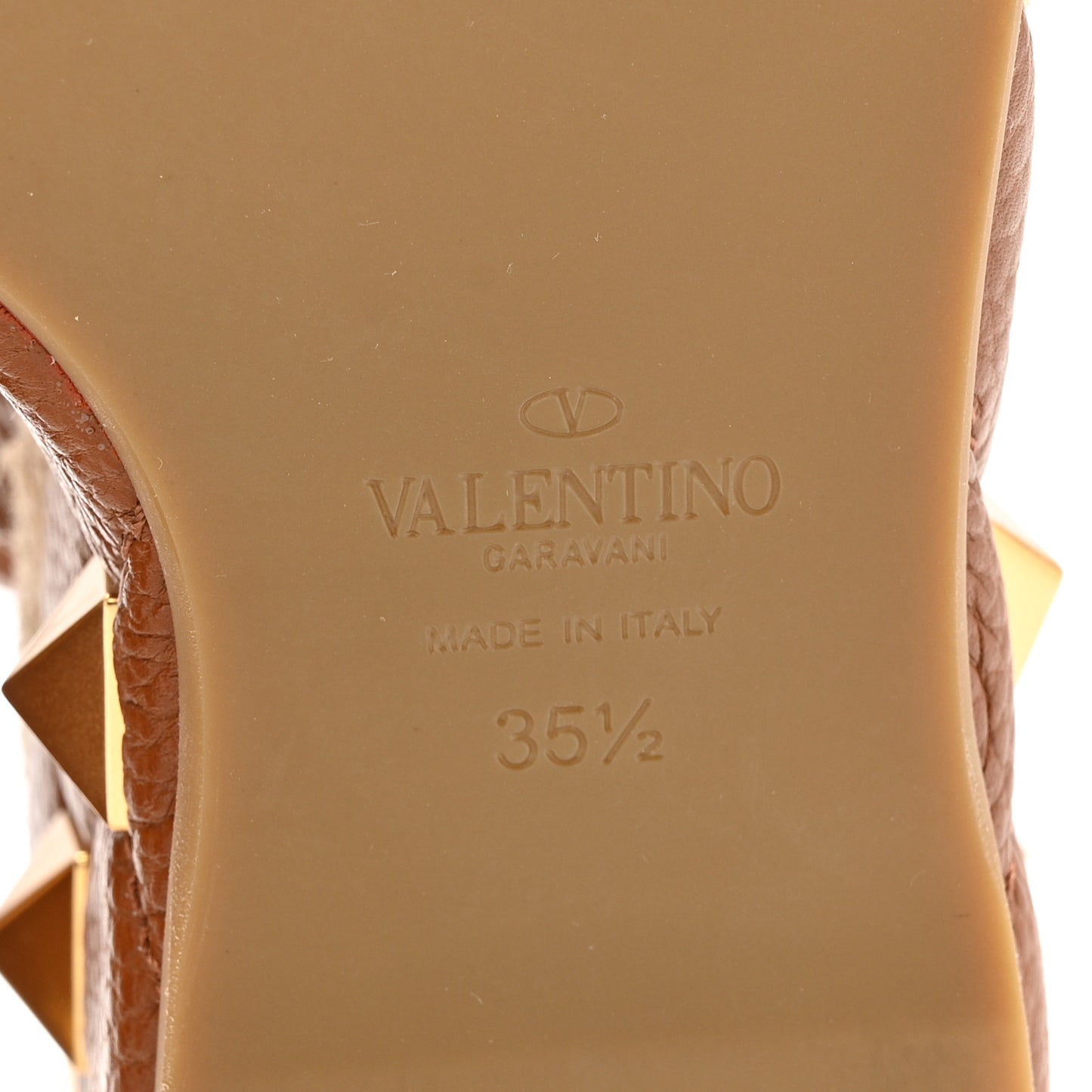 Grained Calfskin Roman Stud Espadrille Wedge Ankle Wrap Sandals 35.5 Selleria