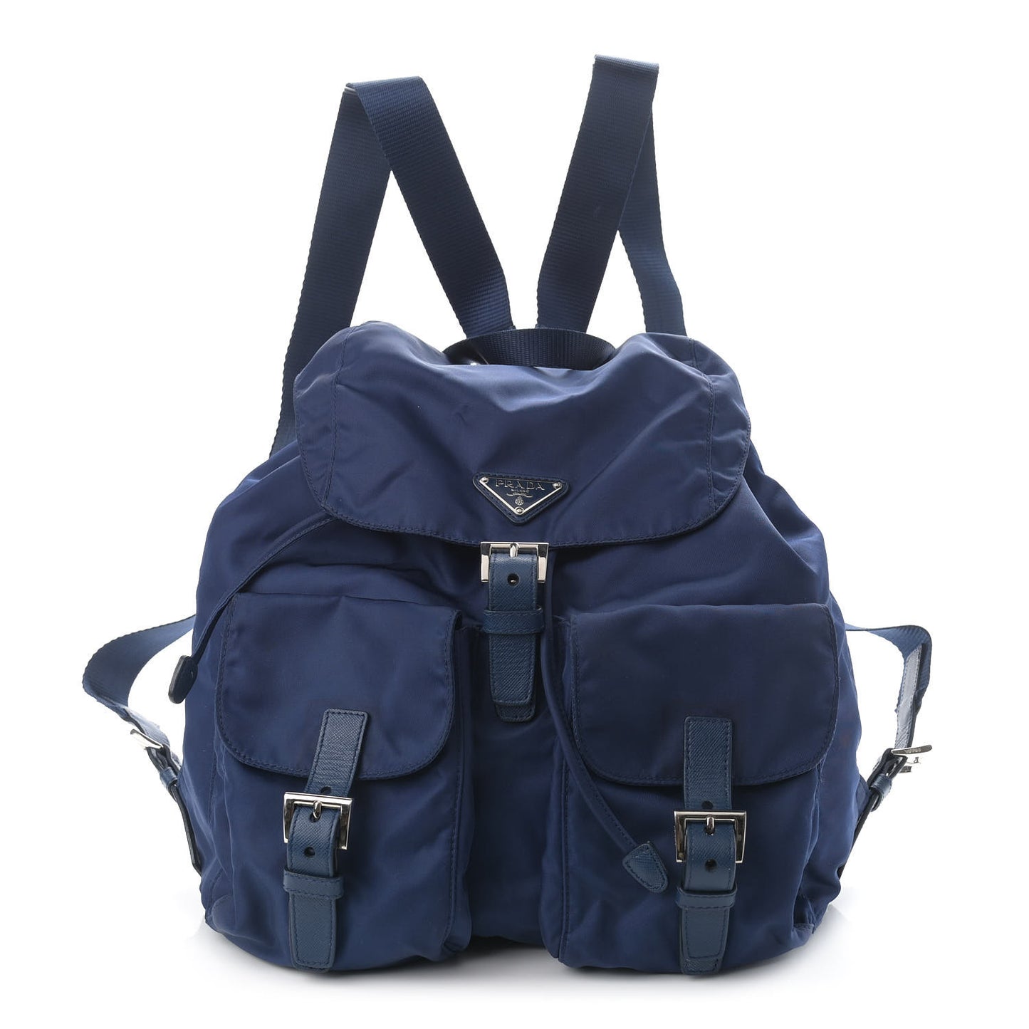 Nylon Vela Saffiano Medium Backpack Royal