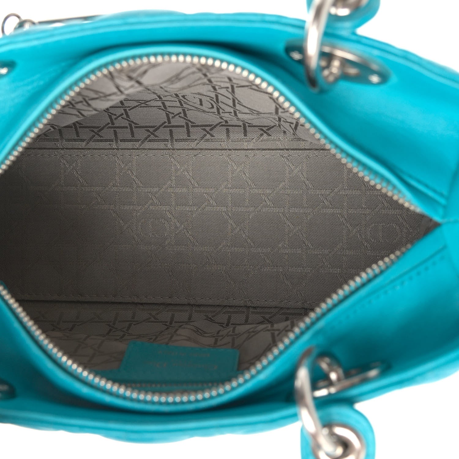 Christian Dior Lambskin Cannage Medium Lady Dior Turquoise 5 of 18