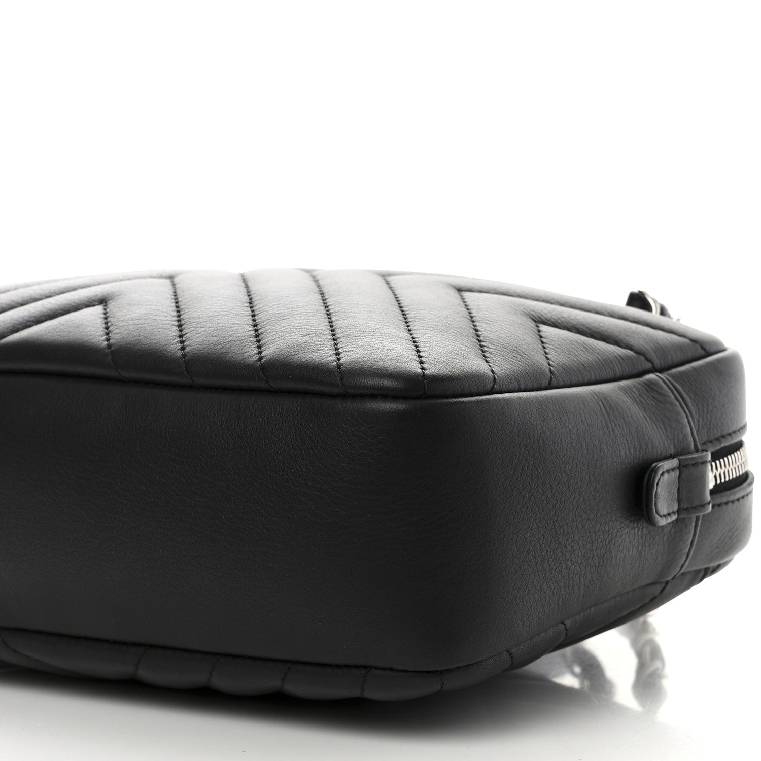 Chanel Calfskin Diagonal Chevron Quilted Tassel Camera Case Black 12 of 12