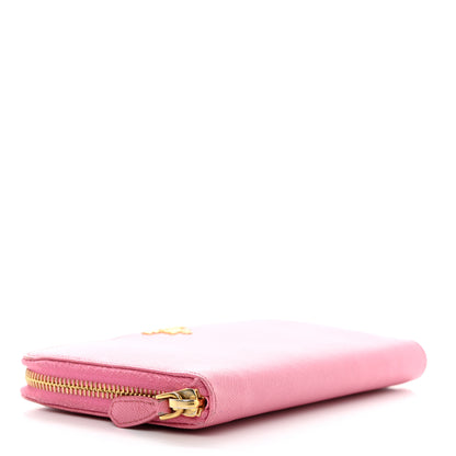 Prada Saffiano Metal Zip Around Wallet Begonia 4 of 8