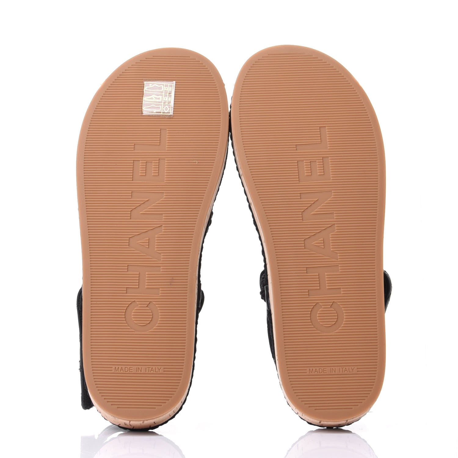 Chanel Cord Lambskin Quilted Logo Sandals 36 Black 7 of 11