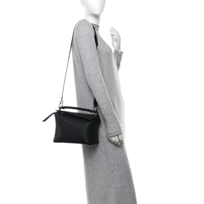 Loewe Calfskin Small Puzzle Edge Bag Black 2 of 9