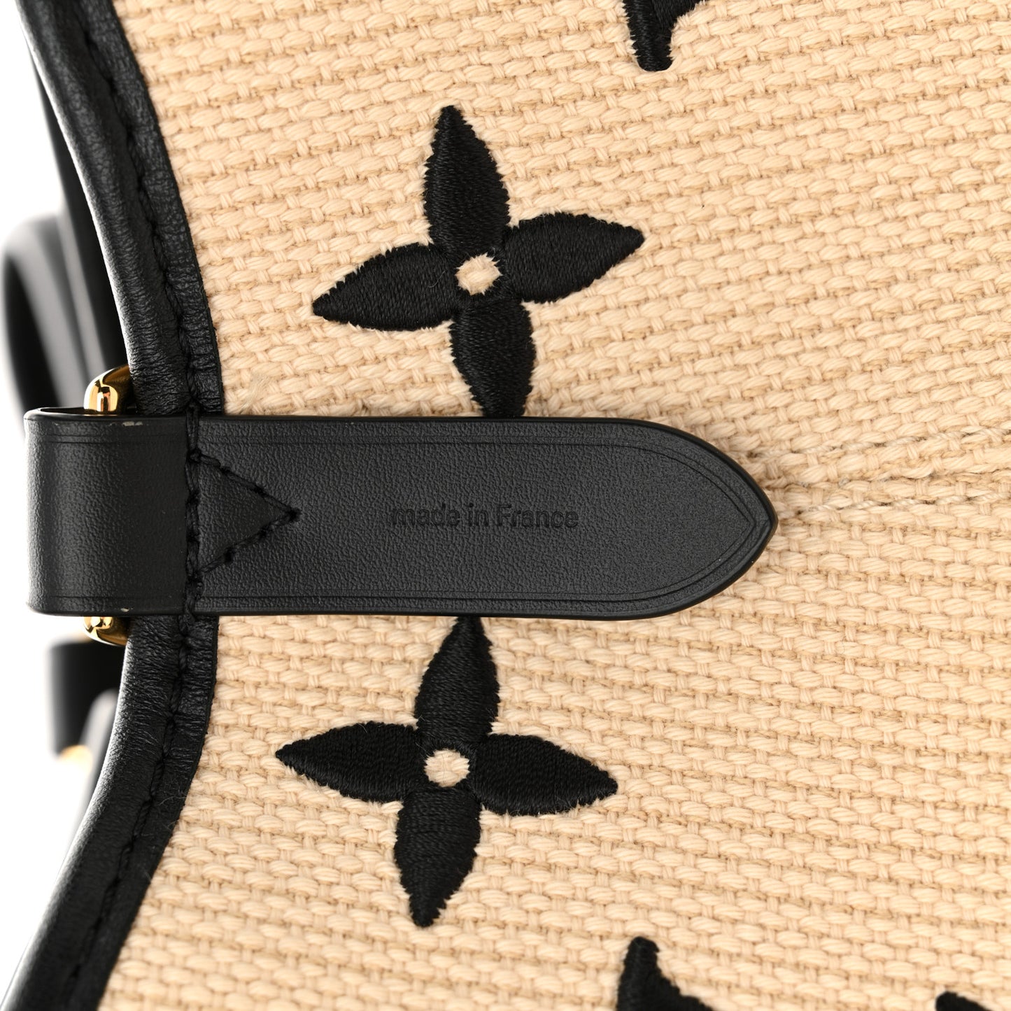Cotton Monogram Embroidered Neonoe MM Beige Black
