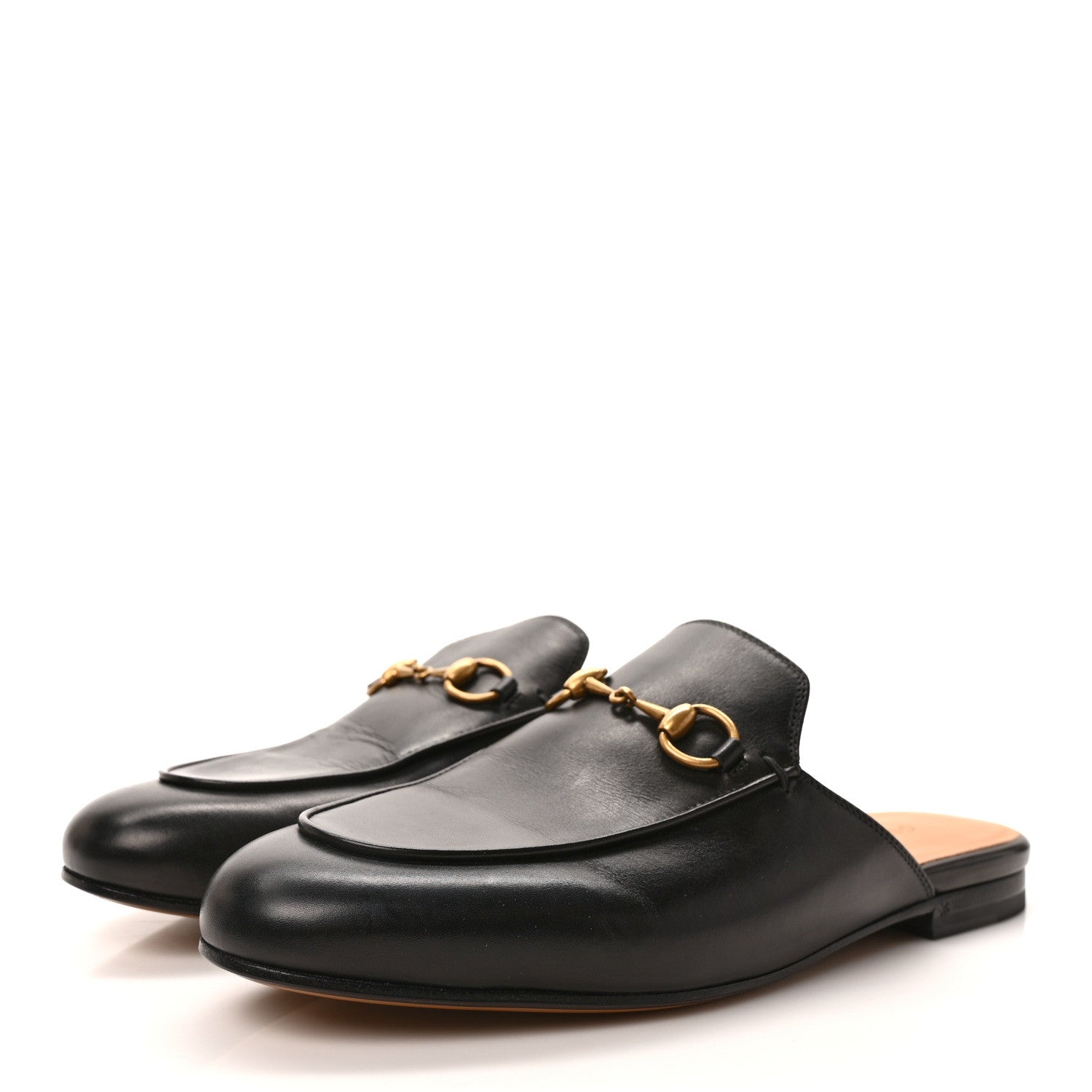 Gucci Calfskin Womens Princetown Slippers 37.5 Black 2 of 8