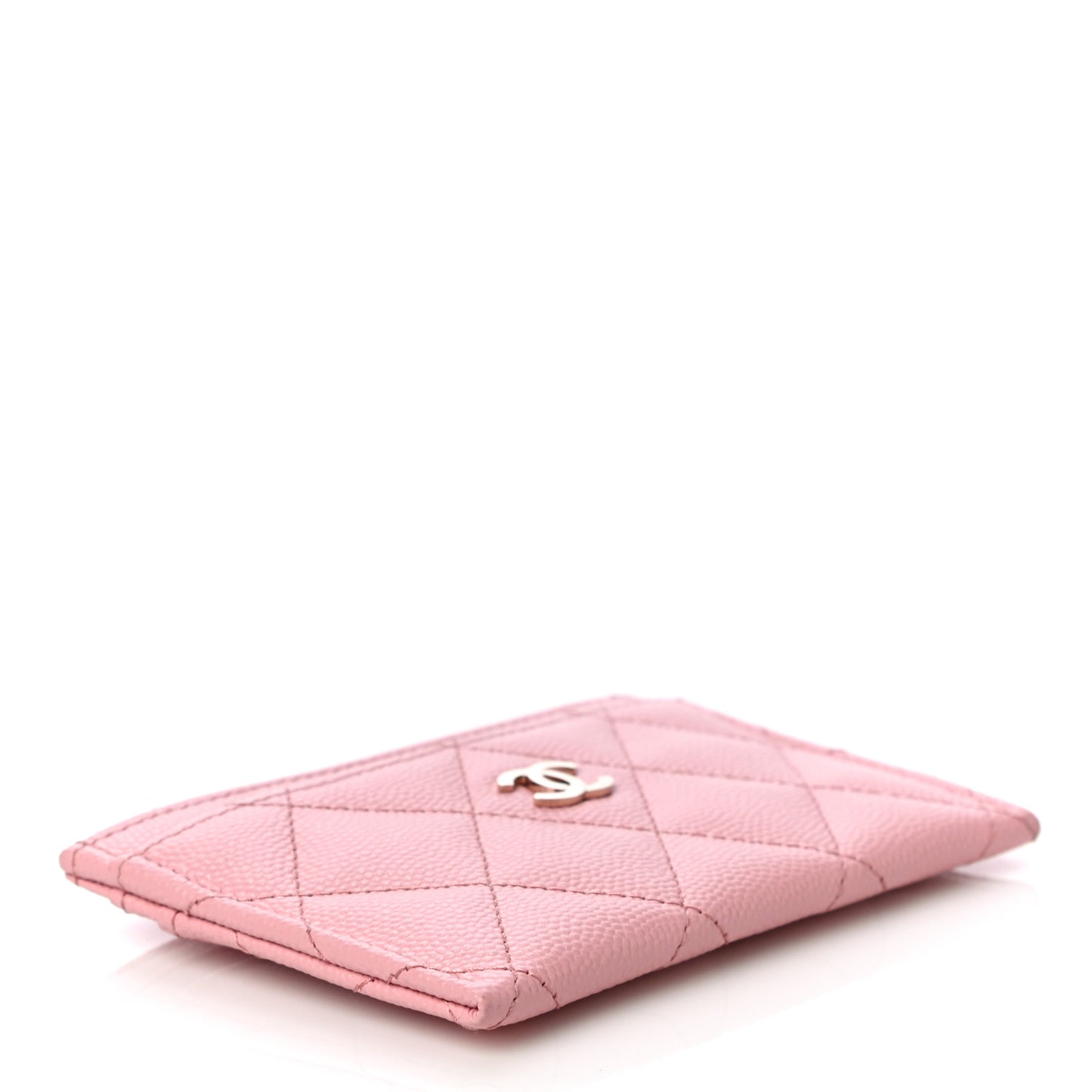 Caviar Quilted Card Holder Pink