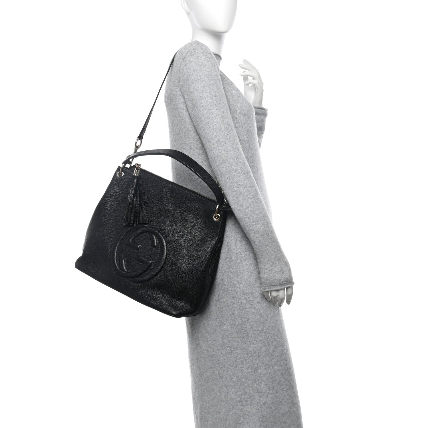 Gucci Pebbled Calfskin Large Soho Hobo Black 2 of 12