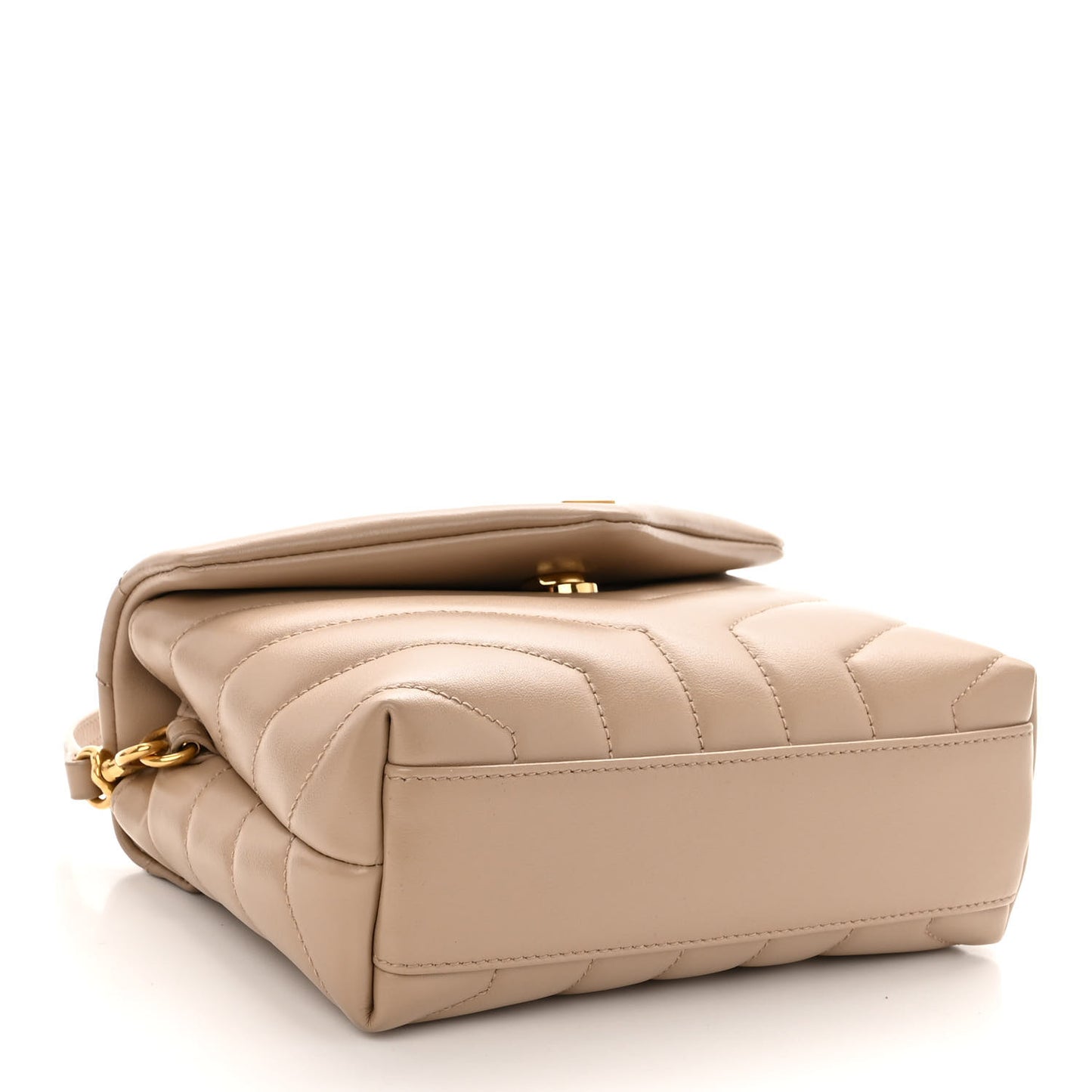 Calfskin Y Quilted Monogram Toy Loulou Crossbody Bag Dark Beige