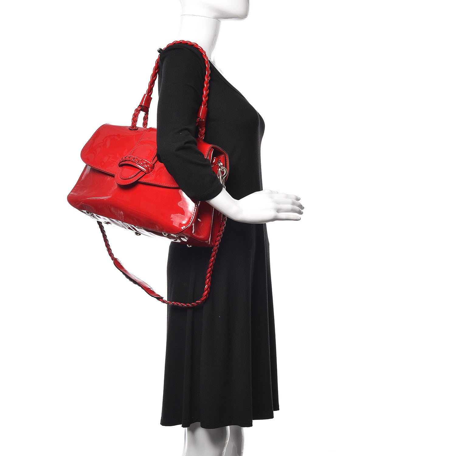 Valentino Garavani Patent Histoire Flap Red 2 of 11