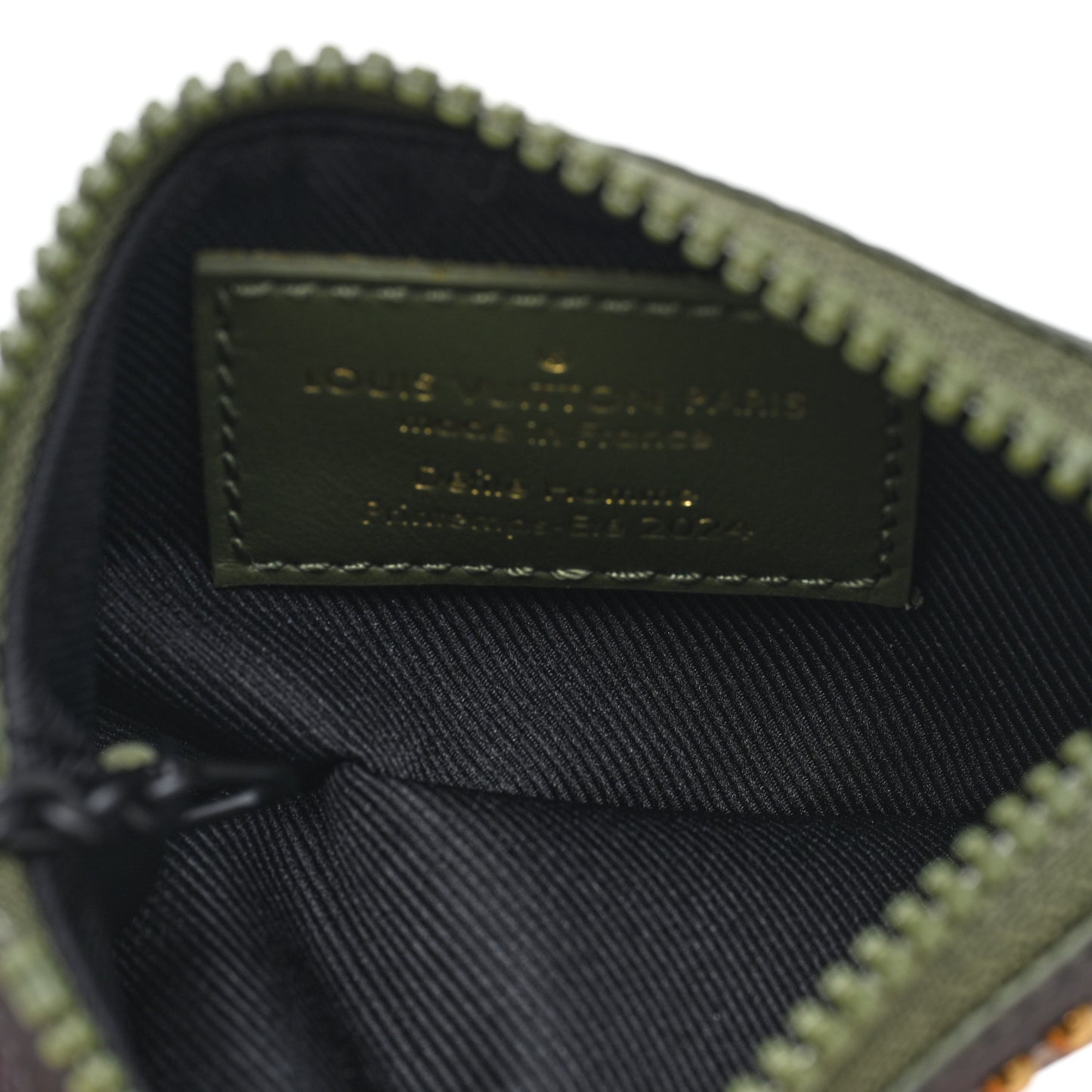Damoflage Studded Pochette Cles Key Pouch Green