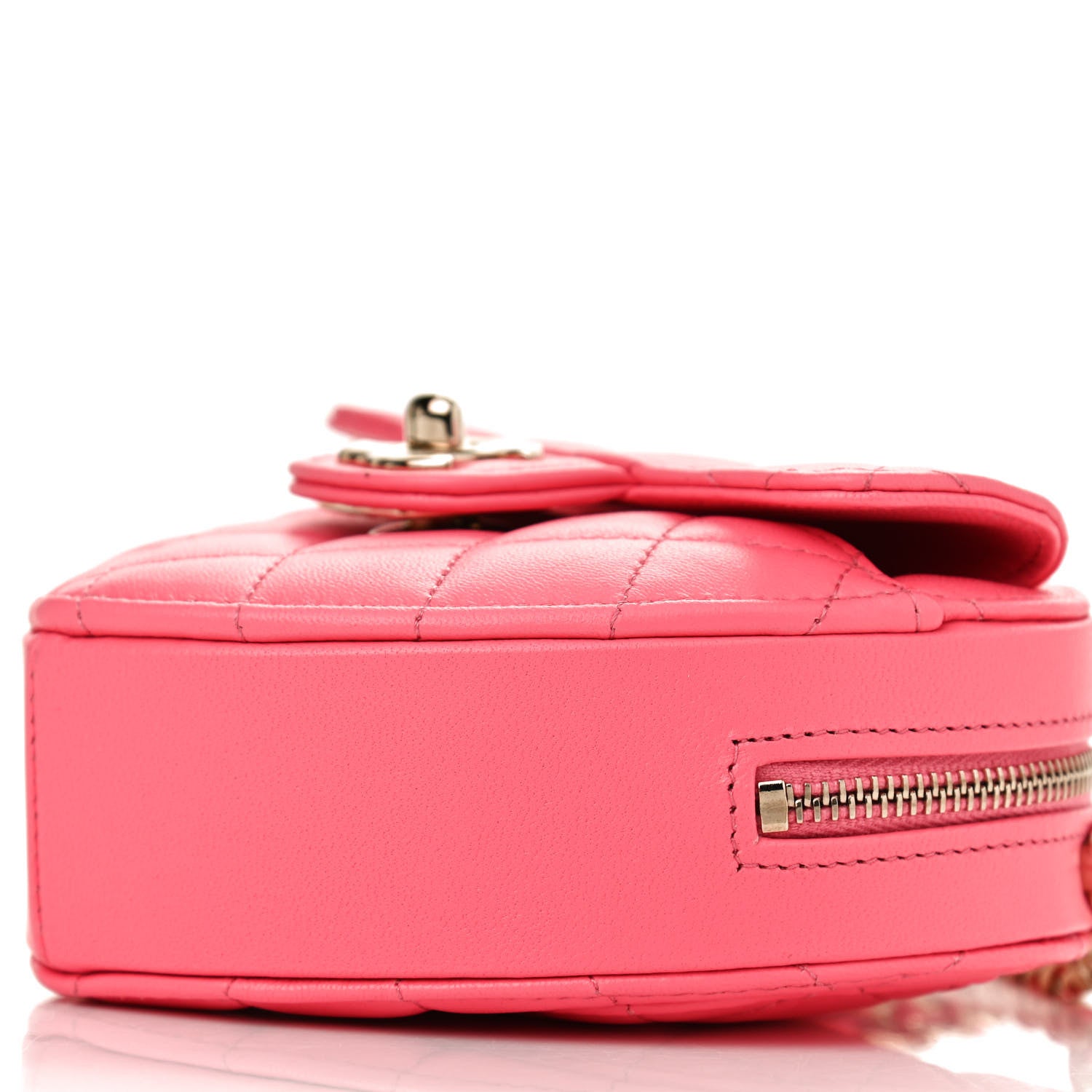 Chanel Lambskin Quilted CC In Love Heart Clutch With Chain Pink 10 of 11