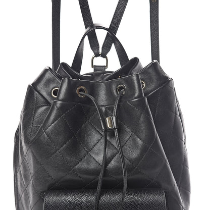 Chanel Sheepskin Caviar Quilted Daily Round Backpack Black 8 of 10