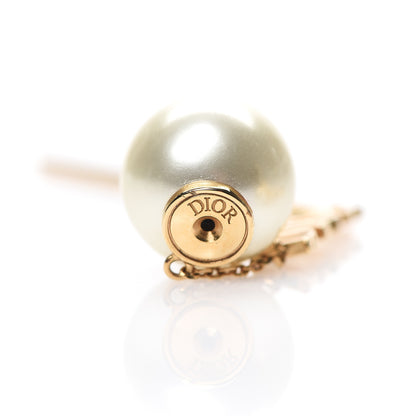 Christian Dior Pearl Tribales Dangle Chain Earrings Gold 5 of 5