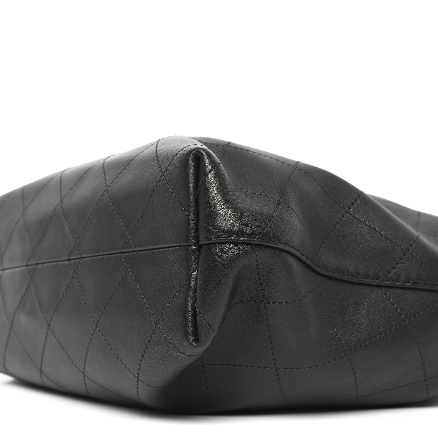 Calfskin Quilted Small Maxi Hobo Black