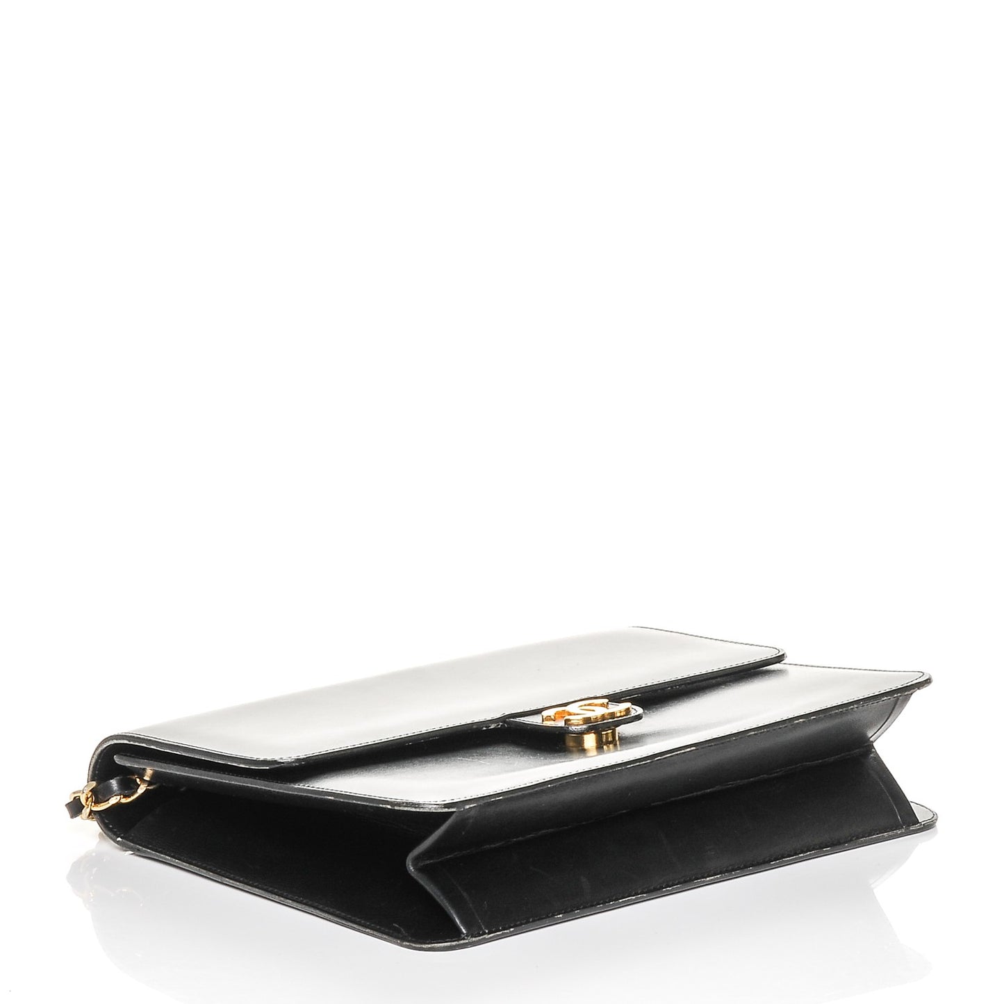 Calfskin Small Single Flap Black