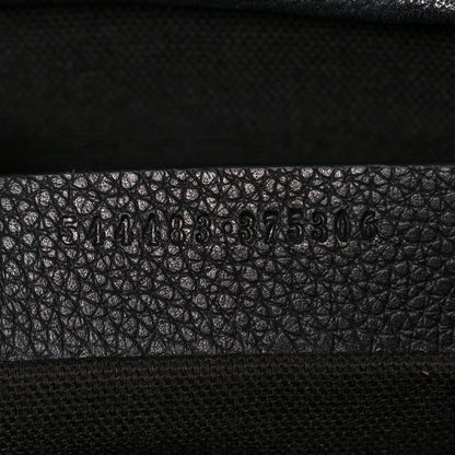 Alexander McQueen Pebbled Calfskin Small Skull Padlock Zip Around Tote Black 7 of 12