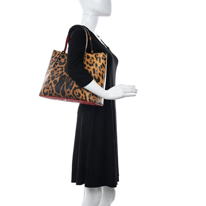 Christian Louboutin Calfskin Empire Leopard Print Spiked Cabarock Shopper Tote Spicy 2 of 9