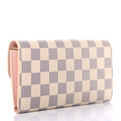 Louis Vuitton Damier Azur Emilie Wallet Rose Ballerine 3 of 6