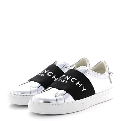 Givenchy Calfskin Band Logo Womens Urban Street Sneakers 36 Silvery 3 of 9