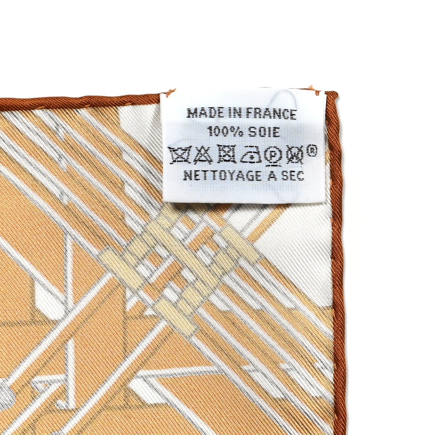 Silk Masan & Masan Scarf 90 White Beige Gris