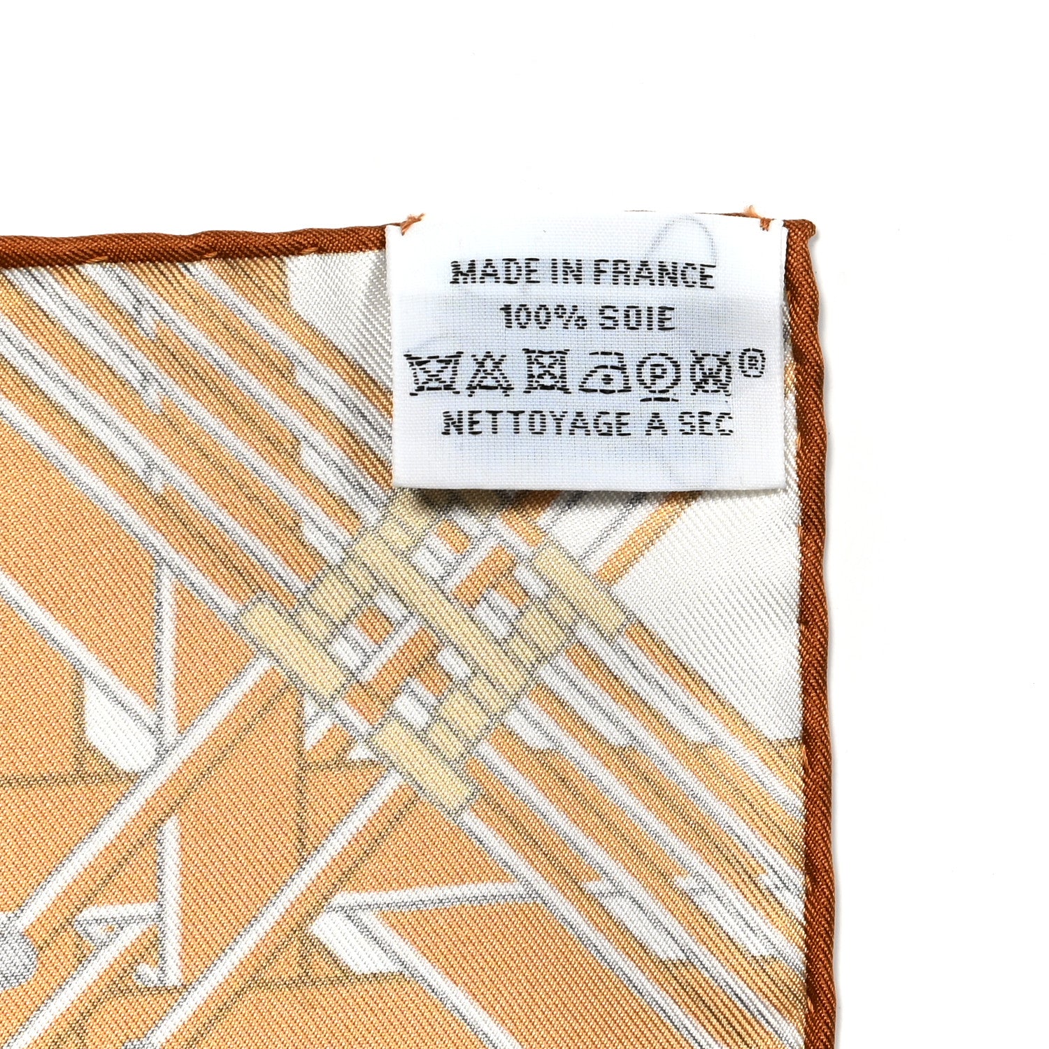 Hermes Silk Masan & Masan Scarf 90 White Beige Gris 4 of 4